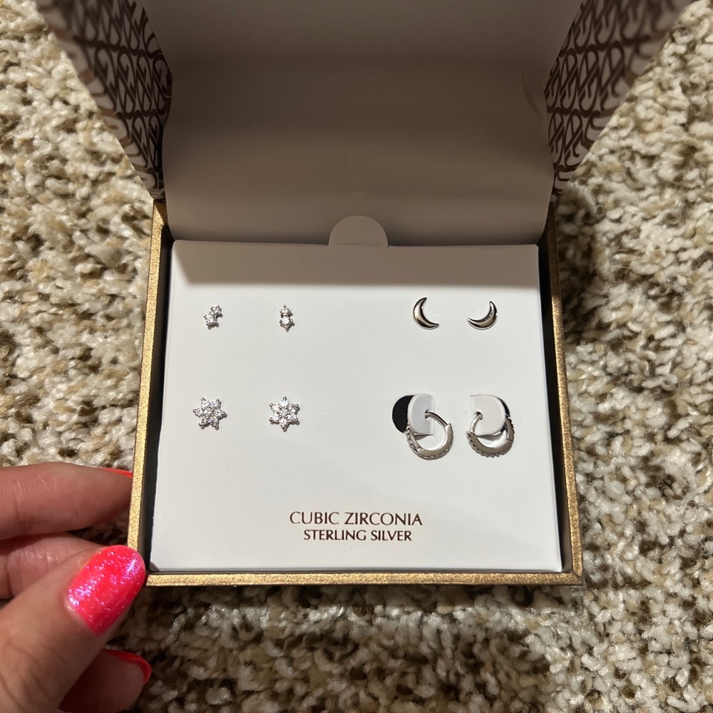 Giani Bernini 4-Pc. Set Cubic Zirconia Earrings in Sterling Silver, New $85